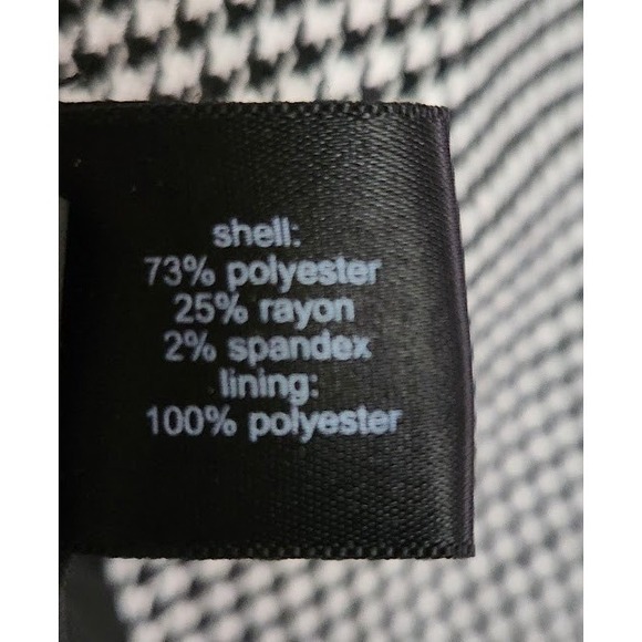 Women's Black & White Houndstooth Jacket Blazer Women's Size S Open Front A25 - Picture 5 of 6